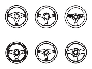 Steering Wheel Clean Line Sketch