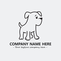 Dog illustration black and white for logo company vector image

