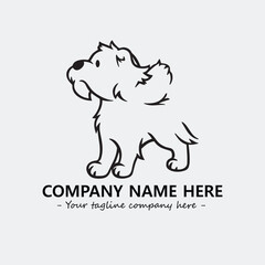 Dog illustration black and white for logo company vector image
