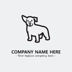 Dog illustration black and white for logo company vector image
