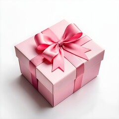 Fototapeta premium Pink Gift Box with Satin Ribbon Bow