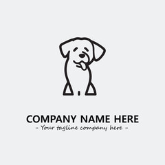 Dog illustration black and white for logo company vector image
