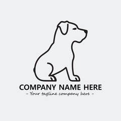 Dog illustration black and white for logo company vector image
