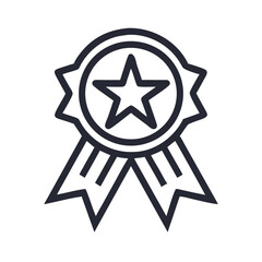 Star with Ribbon Icon Representing Excellence and Achievement