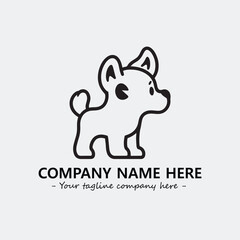 Dog illustration black and white for logo company vector image
