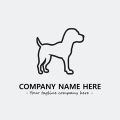 Dog illustration black and white for logo company vector image
