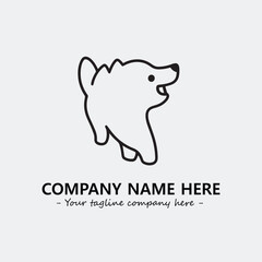 Dog illustration black and white for logo company vector image
