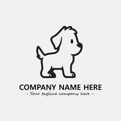 Dog illustration black and white for logo company vector image
