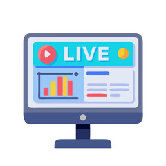 Web Dashboard on Stand Representing Live Monitoring and Real-Time Data Display