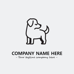 Dog illustration black and white for logo company vector image
