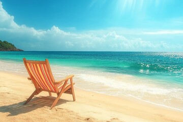 Lounge chair on the beach