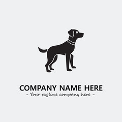 Dog illustration black and white for logo company vector image
