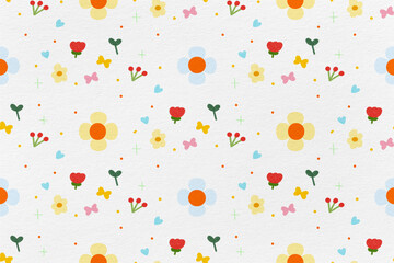 flowers in spring wallpaper or flowers in spring seamless pattern. paper texture
