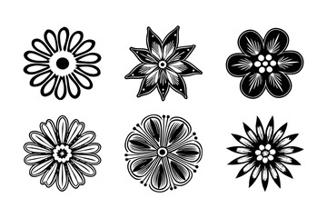 Abstract floral decoration flowers vector Design line art illustration silhouettes Floral vintage sketch   