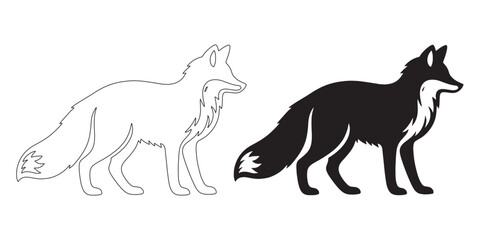 Sleek fox silhouette designed for wildlife branding – detailed vector and smooth line art finish – fox icon – fox illustration – fox lineart

