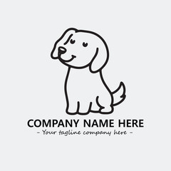 Dog illustration black and white for logo company vector image
