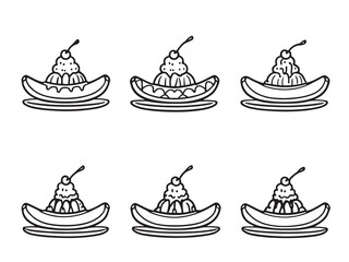 Banana Split set line art