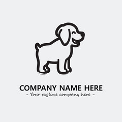 Dog illustration black and white for logo company vector image
