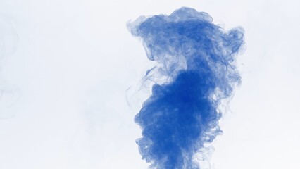 Abstract Blue Ink Swirling in Clear Water Artfully Captured