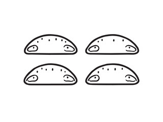 Calzone set line art