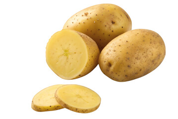 Fresh Potatoes Pile Isolated on White Background