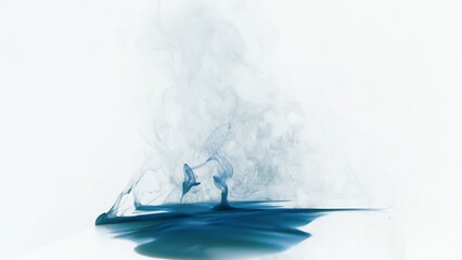 Blue Smoke Swirl Against Light Background