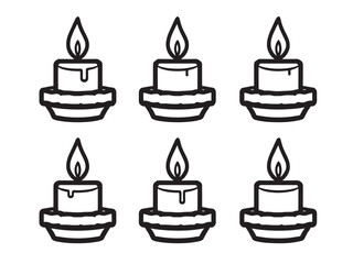 Candle set line art