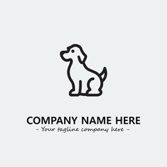 Dog illustration black and white for logo company vector image
