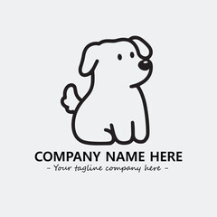 Dog illustration black and white for logo company vector image
