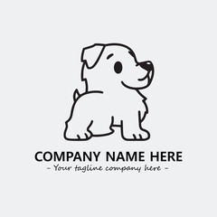 Dog illustration black and white for logo company vector image
