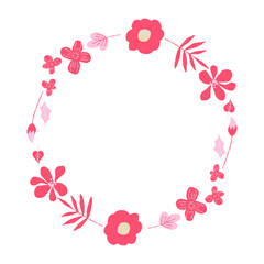 Hand drawn card with decorative floral frame, vector illustration for greeting card, invitation template. Retro, vintage lettering banner, poster, background.