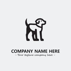Dog illustration black and white for logo company vector image
