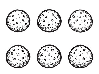 Cheese Balls set line art