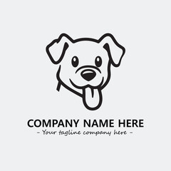 Dog illustration black and white for logo company vector image
