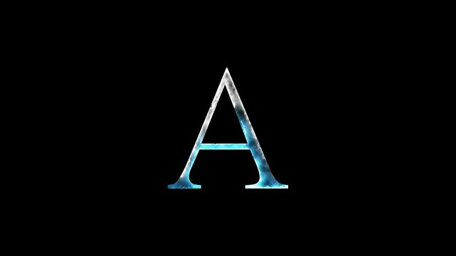 Animated neon alphabet. Letter, font and educational concept animation.