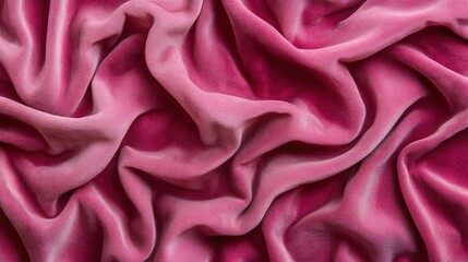 Obraz premium Elegant pink silk fabric with soft folds and waves creating a luxurious abstract background for design projects and artistic presentations, textile concept