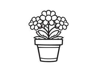 Flower Pot set line art