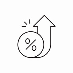 Percentage growth arrow chart icon vector sign