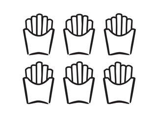French Fries set line art