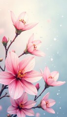 Fototapeta premium Delicate watercolor blooms in soft pastel hues , soft colors, watercolor