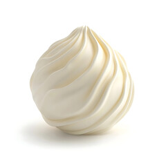 A delicious scoop of vanilla ice cream with a smooth, creamy texture, isolated white background