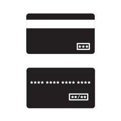 Payment Card Icons in Black and White on white background