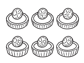 Lemon Tart set line art