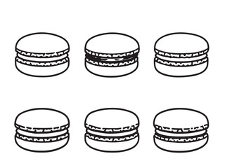 Macarons set line art