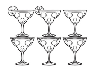 Margarita set line art