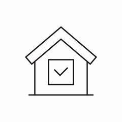 Obraz premium Home vote election check icon vector sign
