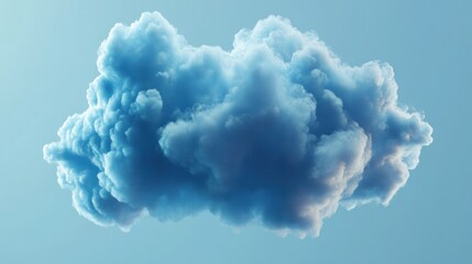 A large billowing cloud floats gently against the blue sky backdrop
