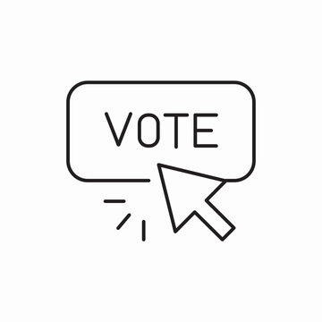 recommend clip art: Online vote click cursor icon vector sign