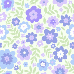 Ditsy Flowers. Seamless pattern background with flowers. Ideal for women's and men's clothing, children's clothing, home decor. Vector illustration