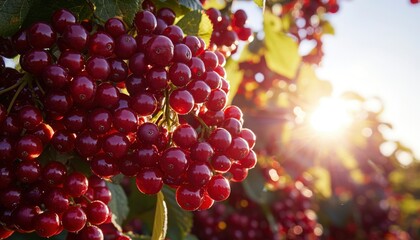 Red currants in sunlight